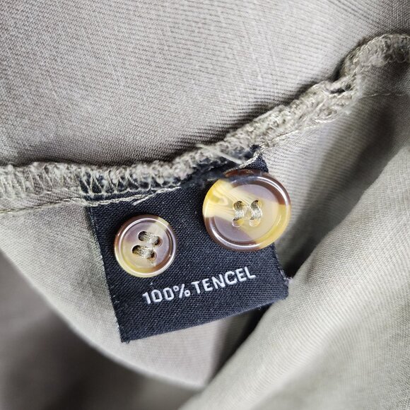 Womens T&W Designs Shirt w/ Roll Tab Sleeves Button-Up 100% Tencel Size S - Picture 7 of 11